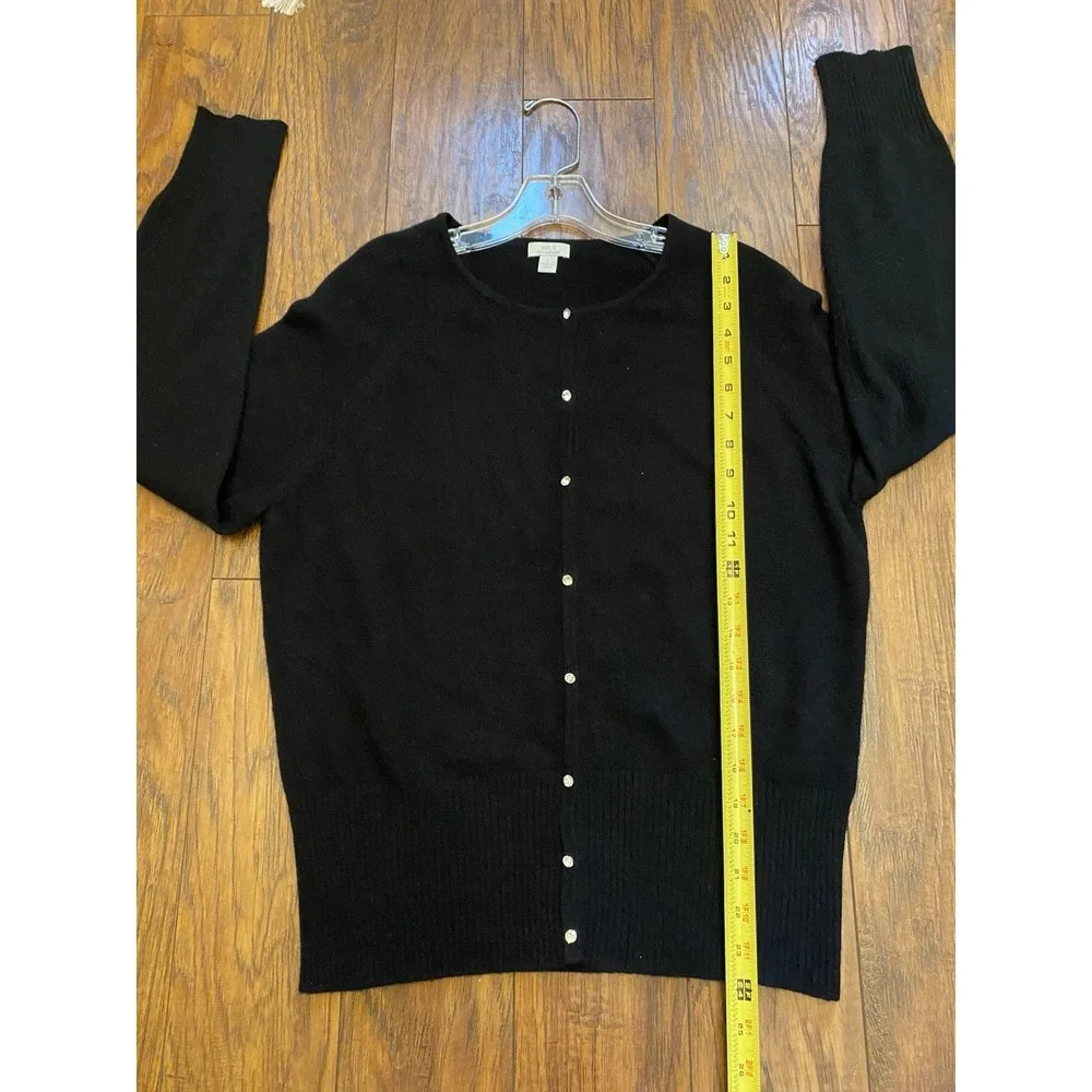 Apt. 9 100% Cashmere Rhinestone Cardigan Sweater Black Large Holiday Elegant